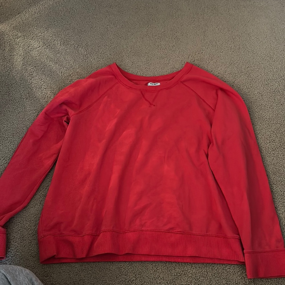 women’s red crewneck